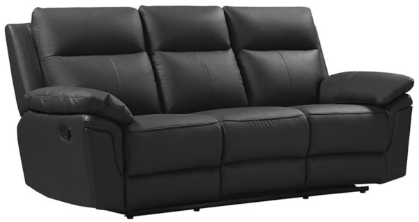 Relaxsofa 3-Sitzer PAKITA - Büffelleder - Schwarz