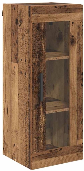 vidaXL Wandschrank Altholz 34,5 x 34 x 90 cm Engineered Wood und Glas 882625