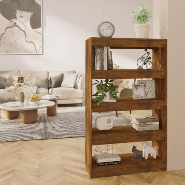 vidaXL Bücherregal/Raumteiler Räuchereiche 80x30x135 cm Holzwerkstoff 813620