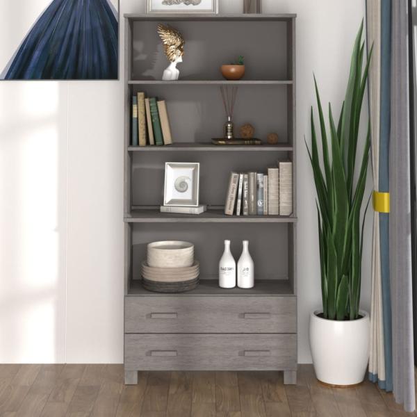 vidaXL Highboard Massivholz Kiefer Hellgrau [3100937]