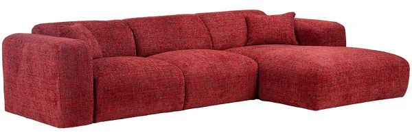 Vente-unique - POGNI Sofa StoffStoff Rot - B 165 cm x H 73 cm x L 280 cm Bild 3