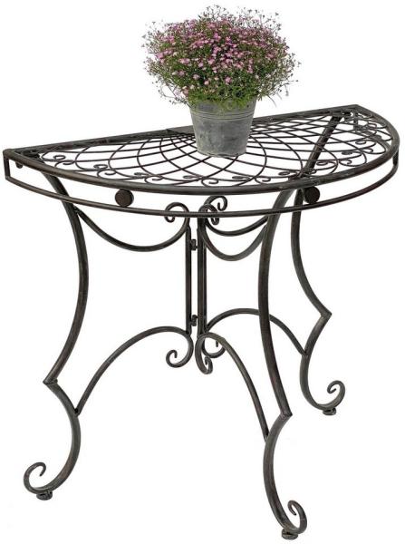 Tisch Halbrund Wandtisch 96000 Beistelltisch Metall 80 cm Gartentisch Halbtisch Halbrundtisch Wandkonsole Konsole Wand