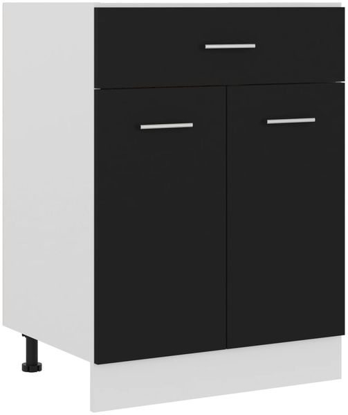 vidaXL Schubunterschrank Lyon Schwarz 60x46x81,5 cm Holzwerkstoff 801229