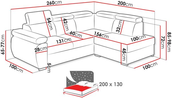 Ecksofa Boston (Farbe: Flow 21, Seite: Rechts LXp+R+2r) Bild 5