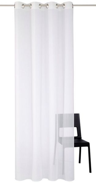 Wirth Gardine Manuela (1 St), Ösen, halbtransparent, Voile, Fertig-Store mit Metallösen nach Maß