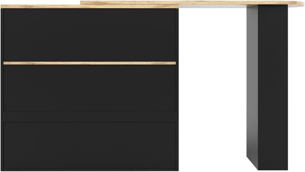 Sideboard B 105 x T 39 x H 102 cm mit 360°-Drehseite, 4 Schubladen, MDF, schwarz Bild 8