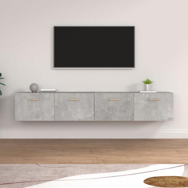Wandschränke 2 Stk. Betongrau 100 x 36,5 x 35 cm Holzwerkstoff