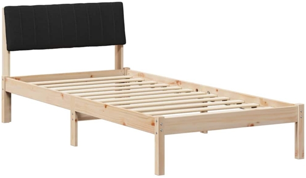 vidaXL Bettgestell Braun und Schwarz 90x190 cm Massivholz Kiefer 878716