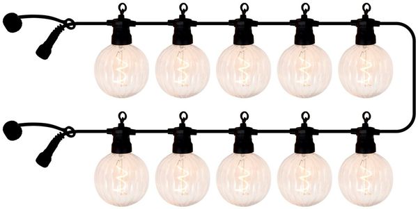 Sirius 'LUKE' LED-Lichterkette Erweiterung, Kunststoff schwarz, 500 cm, mit 10 Leuchtmitteln