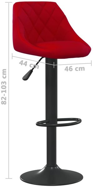 vidaXL Barhocker 2 Stk. Weinrot Samt [335355] Bild 9