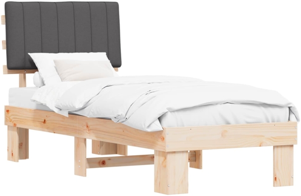 vidaXL Bettgestell mit gepolstertem Kopfteil Dunkelgrau 80 x 200 cm 877520