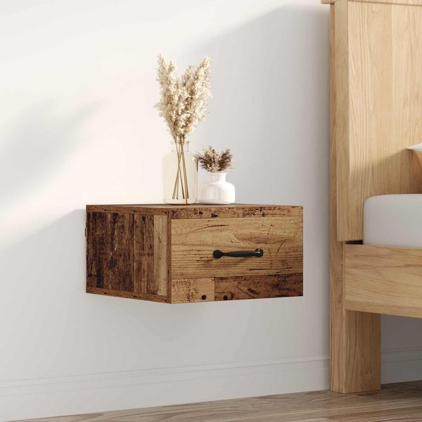 vidaXL Nachttisch mit Schubladen Altholz 35 x 35 x 20 cm Holzwerkstoff 893632