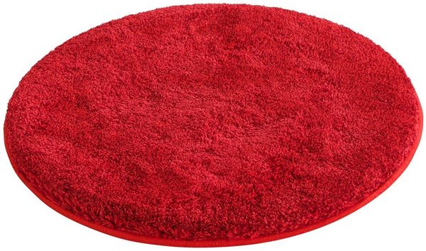 Grund Badematte Melos, Badvorleger, Badezimmer Teppich, sehr weich, Höhe 27 mm, rutschhemmend beschichtet, fußbodenheizungsgeeignet, Kunstfaser, rund, melierte Optik, sehr weicher Flor, Melange-Effekt, Made in Europe