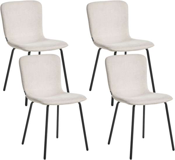 Esszimmerstuhl 4er Set CALDWELL Stoff Hellbeige