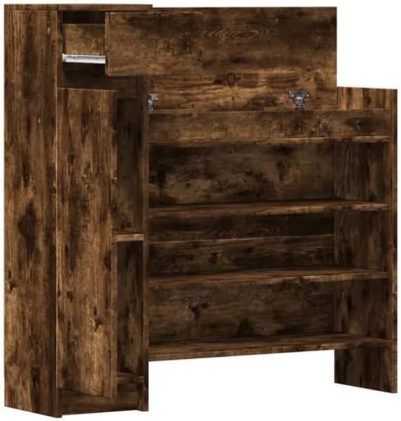 vidaXL Schuhschrank Räuchereiche 100,5x28x100 cm Holzwerkstoff 840426 Bild 5