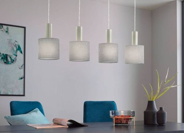 Eglo 97674 Pendelleuchte CONCESSA 2 nickel-matt grau L:94cm B:16cm H:150cm