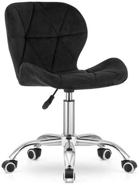 Home Collective Drehstuhl Schreibtischstuhl mit pneumatischer Verstellung (Perfekt für Kinderzimmer, Home Office und Studio), Samt mit Chromfuß und Gummirädern - Samt schwarz