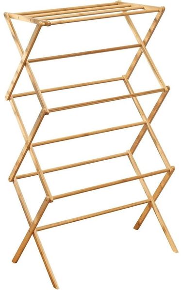 Wäscheständer Bambus 3 Ebenen Turmtrockner naturfarben 110 cm klappbar mDesign