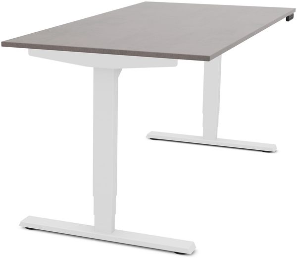 ASSMANN Elektrisch höhenverstellbarer Schreibtisch Y-Line 160x80cm Sichtbeton Anthrazit Signalweiß Metall Holz Melaminoberfläche Bild 10
