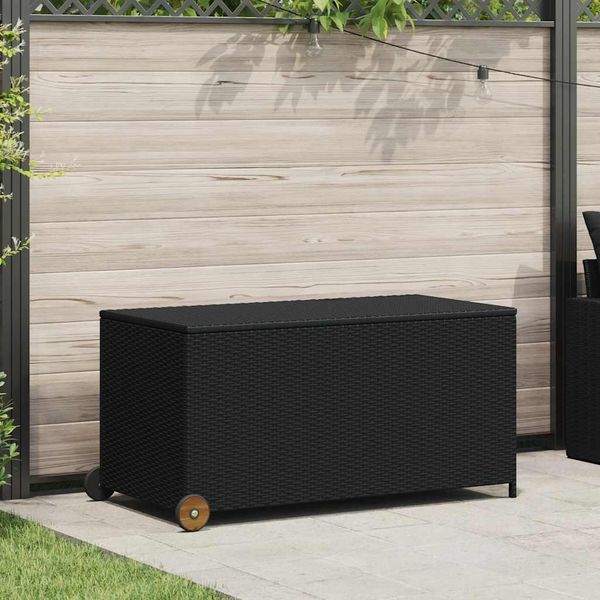 vidaXL Garten-Auflagenbox Schwarz 120x65x61 cm Poly Rattan 310089
