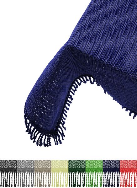 Brandsseller Gartentischdecke 110x140 cm Tischdecke mit Fransen Outdoor Tischtuch rechteckig Weichschaum für Garten, Terrasse, Balkon wetterfest rutschfest - Blau