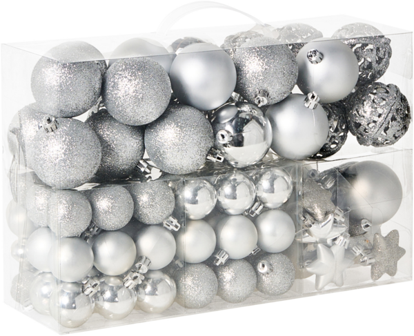 Weihnachtskugel 102er Set BANDAK Silber