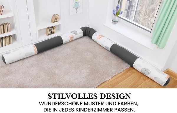 Amilian Nestchenschlange Bettschlange 210cm - Seitenschläferkissen - Nestschlangen, (Nestchenschlange für Kinderbett)