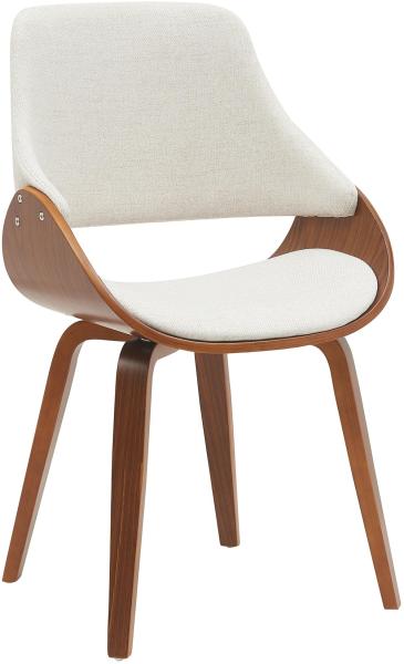CLP Esszimmerstuhl Vangale gepolstert mit Rückenlehne,walnuss/creme Stoff