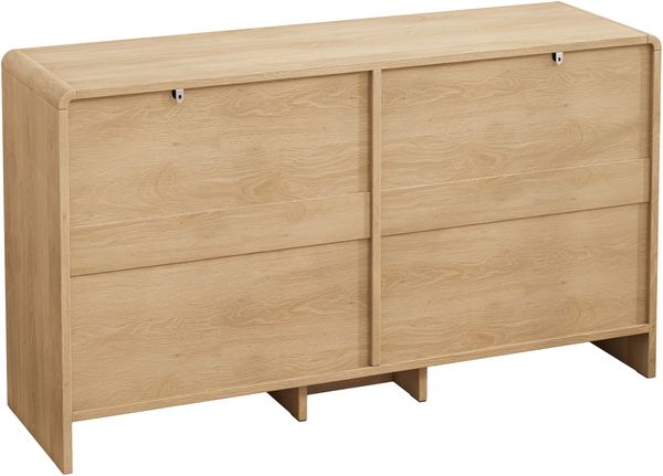 Kommode mit 6 Rattanschubladen, abgerundeten Ecken, Natur, aus Spanplatte Bild 9