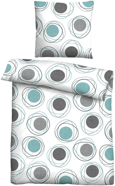 Traumhaft schlafen - Castell - Markenbettwäsche Polycotton Renforce Bettwäsche 0460126 KRINGEL, silber/grau, 1x 135x200 cm + 1x 80x80 cm