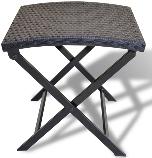 vidaXL Klapphocker Poly Rattan Schwarz 41788