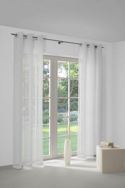 Wirth Vorhang Sunday (1 St), Ösen, halbtransparent, Jacquard, nach Maß