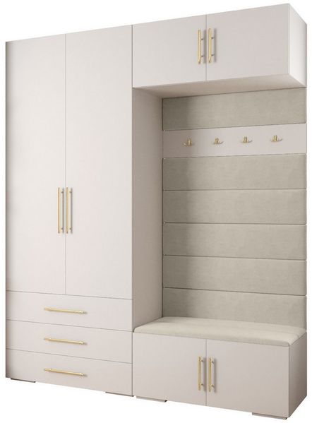 ABIKS MÖBEL Kompaktgarderobe INOVA 3 SATZ 12 Möbelset, Garderobe mit Kleiderstange und Regalen