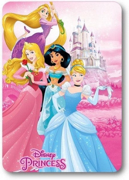 Princess Fleecedecke - Cinderella, Dornröschen, Jasmin und Rapunzel, 140x100 cm