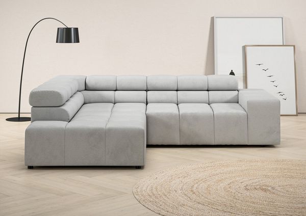 INOSIGN Ecksofa Ancona, incl. Kopfteilverstellung + 3 Zierkissen L-Form, wahlweise motorische Sitztiefenverstellung, B/T(H: 249/215/70 cm