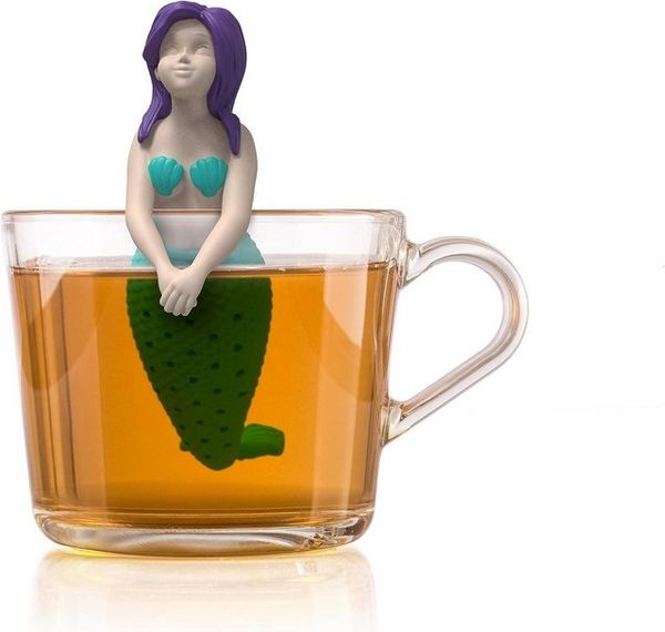 WestCraft Teesieb Cute Animal Tee-Sieb, Tee Ei, Tea Infuser, Teekugel Silikon Mermaid, Silikon, (1-St), Lustige Tee-Ei-Tier-Figuren, Zur Zubereitung von 1 Tasse losen Tee Bild 2