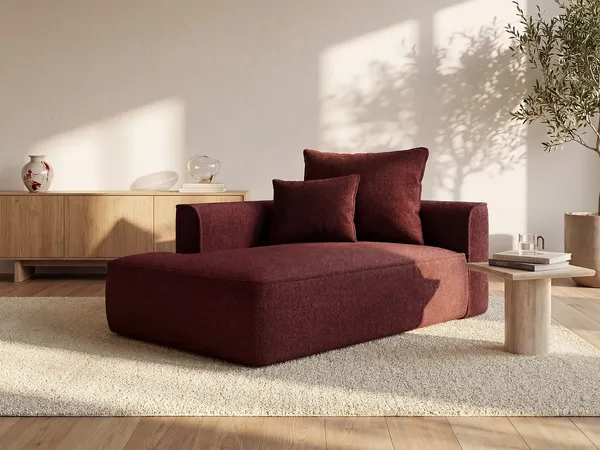 Vente-unique - PINETA Chaise longue Stoff Rot - B 115 cm x H 67 cm x L 180 cm