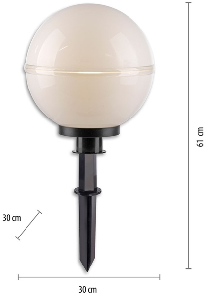 2x Außen Steckleuchten, Kugel, weiß, Erdspieß, Kabel, D 30 cm Bild 9