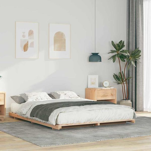 vidaXL Bettrahmen Braun 160 x 220 cm Massives Kiefernholz 873133