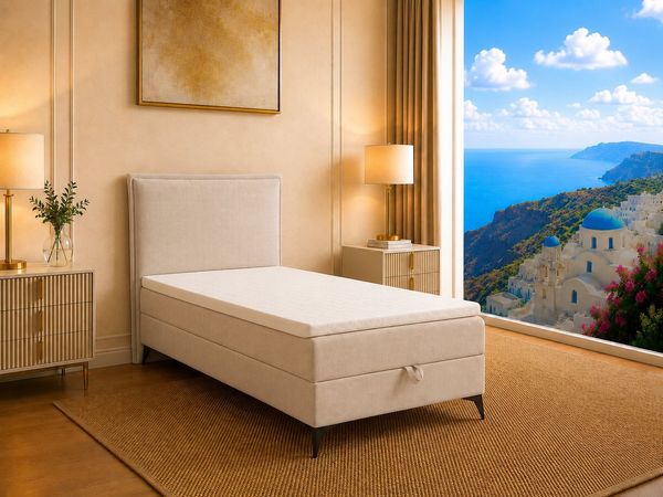 Best for Home Boxspringbett K16 Single SLIM mit Bettkasten & Bonellfederkernmatratze, Topper H3 (Einzelbett, Polsterbett, Juniorbett, Hotelbett, versch. Größen, 1-St, 70x200 80x200 90x200 100x200 cm), mit oder ohne Topper, Flexible Liefermöglichkeiten,...