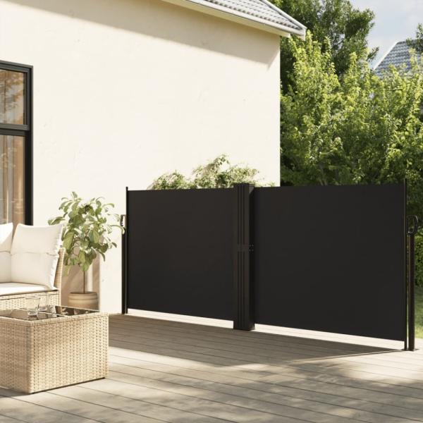 vidaXL Seitenmarkise Ausziehbar Schwarz 120x600 cm 4004594