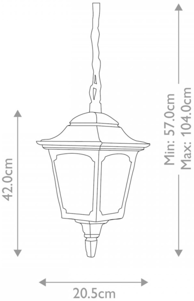 Elstead Chapel Außenpendelleuchte Laterne schwarz E27 42cm Bild 6