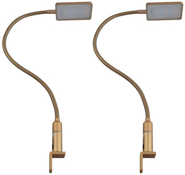 kalb Bettleuchte 4W LED Bettleuchte Leseleuchte Nachttischlampe Leselampe flexibel, 2er Set messing matt, warmweiß