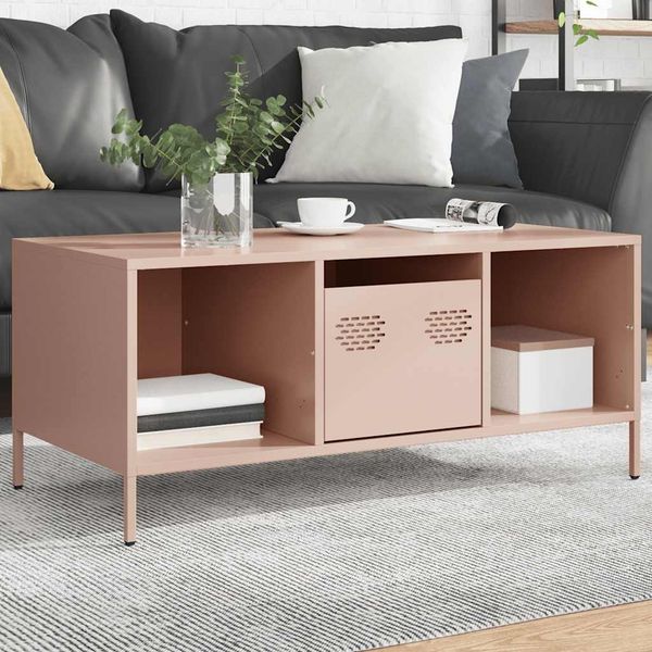 vidaXL Couchtisch Rosa 101,5x50x43,5 cm Kaltgewalzter Stahl 851275