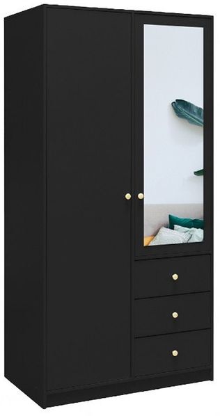 Beautysofa Kleiderschrank mit Spiegel und 3 Schubladen (Zur Auswahl: zweitürig, dreitürig oder viertürig, verschiedene Farben) Höhe 200 cm
