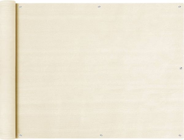 vidaXL Balkon Sichtschutz Creme 90x400 cm HDPE 310925