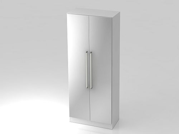 Schrank 5 Ordnerhöhen mit Sockel RE Weiß / Silber Bild 1