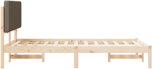 vidaXL Bettgestell mit gepolstertem Kopfteil Taupe 120 x 200 cm 877912 Bild 5