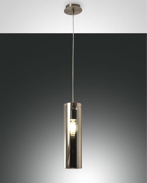 FABAS LUCE No. 3480-40-126 Pendelleuchte Sintesi Nickel satiniert Rauchglas