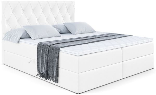 ALTDECOR Boxbett AMAY-BZ (mit Matratze Lattenrost Topper Polsterbett mit Bettkasten Doppelbett), H4 Multipocket / H3 Bonellfederung, Springboxbett Boxspringbett